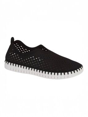 Ilse Jacobsen Tulip 139 Black Perforated Slip-On Casual Comfort Sneaker Size‎ 10